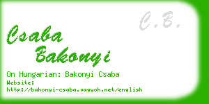 csaba bakonyi business card
